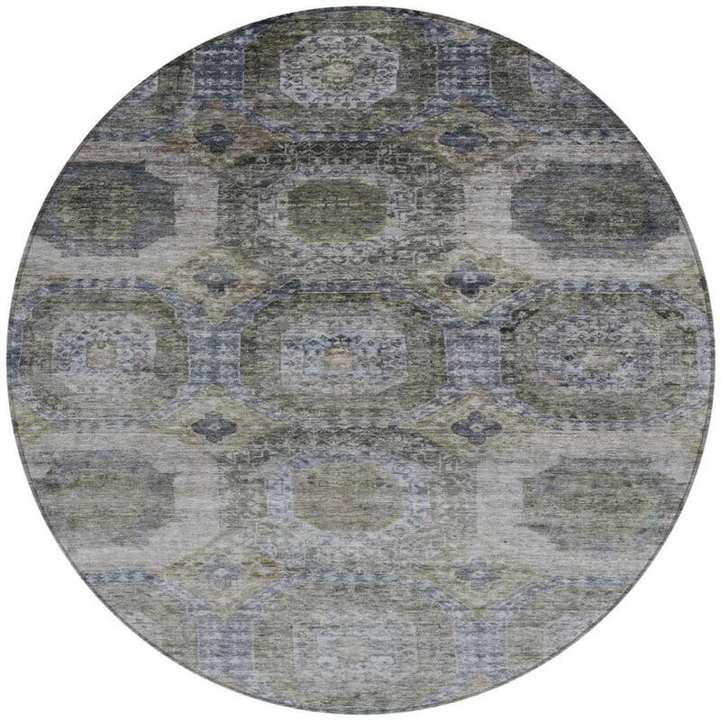 HomeRoots Medallion Transitional Rectangle Outdoor Rug