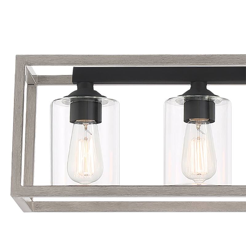 Allegray 5-light Farmhouse Rectangle Linear Chandelier for Dining Room