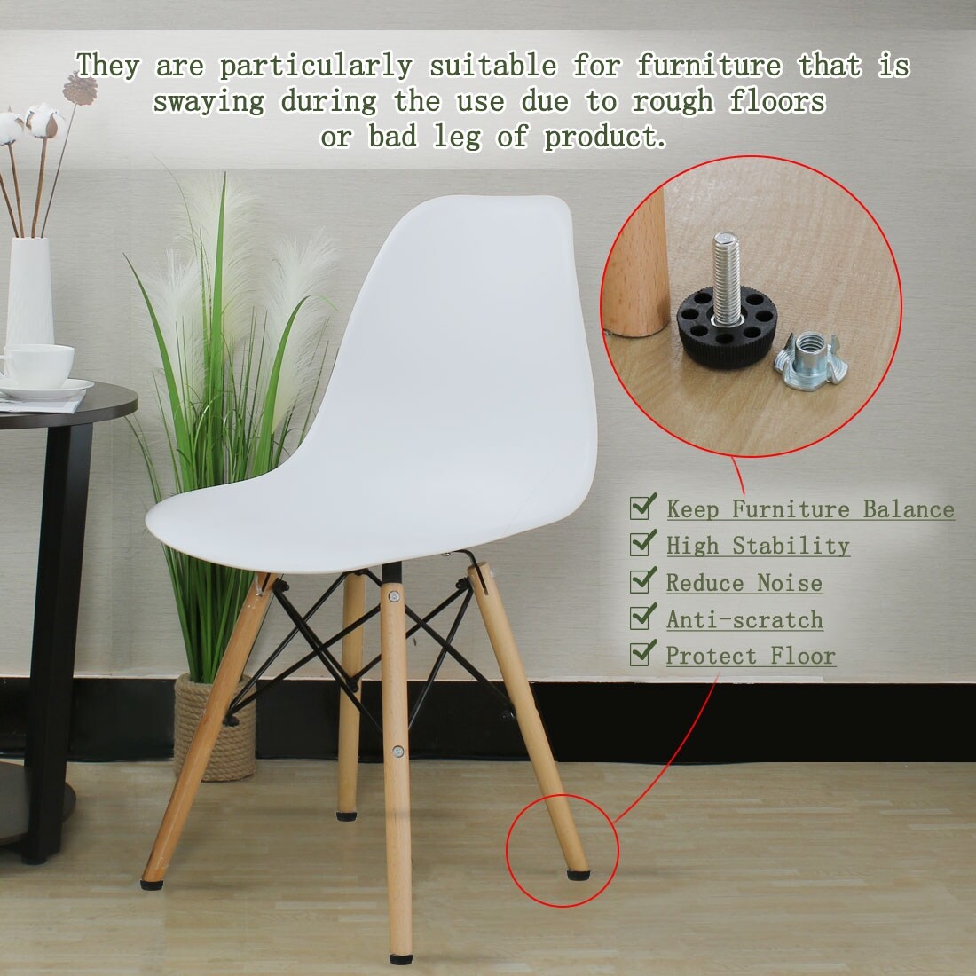 Shop M8 X 28 X 30mm Screw On Furniture Glide Leveling Feet Floor