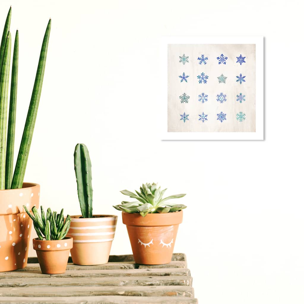 Wynwood Studio Prints Holiday and Seasonal Snowflakes White and Cream White Modern & Contemporary Wall Art Canvas Print