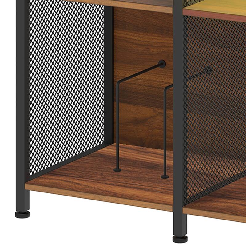 3 Tier Record Player Stand DVD/ CD Media Storage Cabinet with Power Outlets