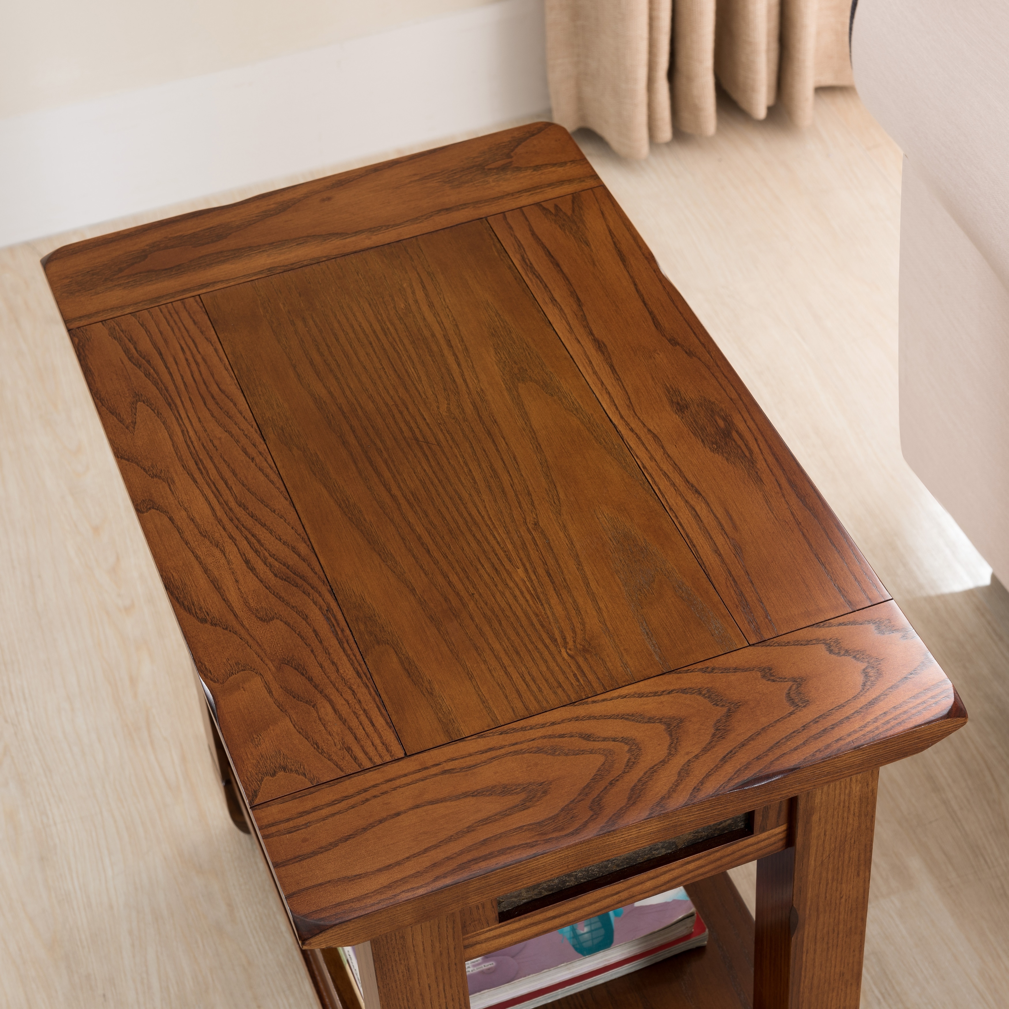 Leick Home Slatestone One Drawer Side Table with Slate Tile Bed