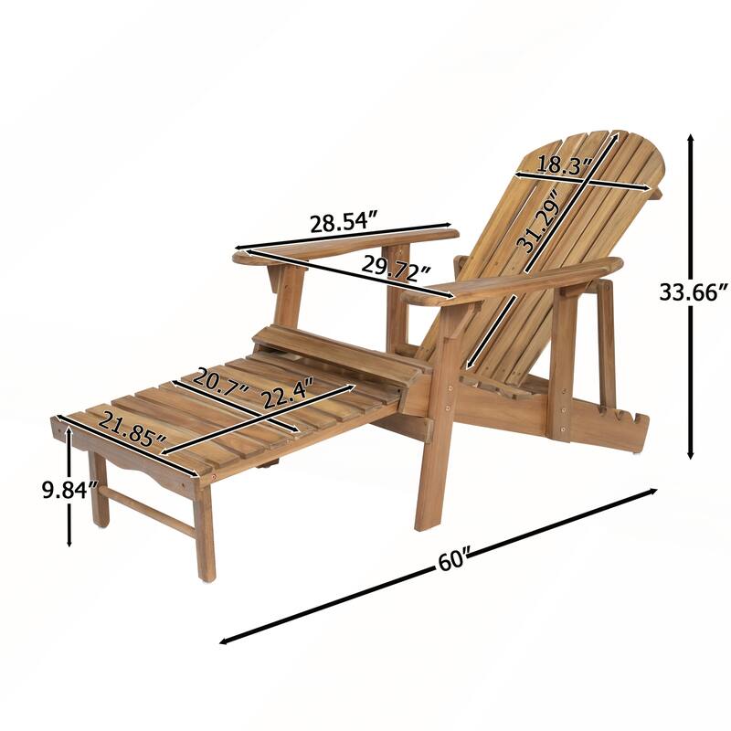 Rustic Acacia Wood Folding Adirondack Chair