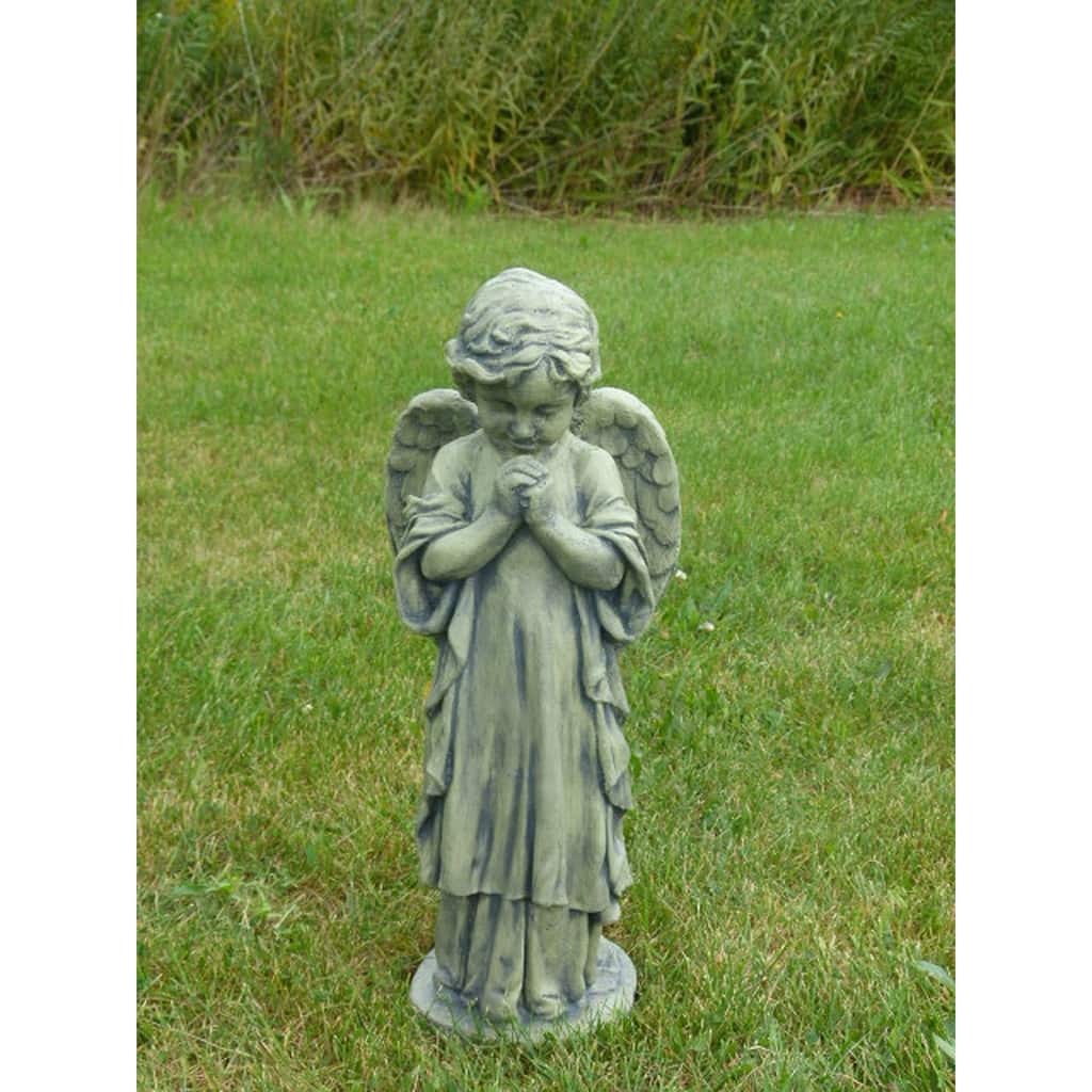 Standing Angel Outdoor Garden Statue - 36" - Teal Finish