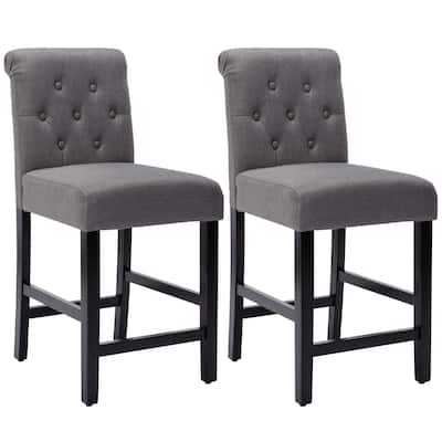24 Inches Bar Stools Set of 2 Upholstered Counter height Bar Stools - N/A