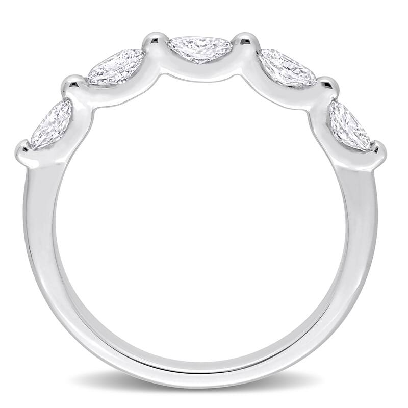 Miadora 1/2ct TW Marquise Shape Diamond Semi-Eternity Band in Platinum