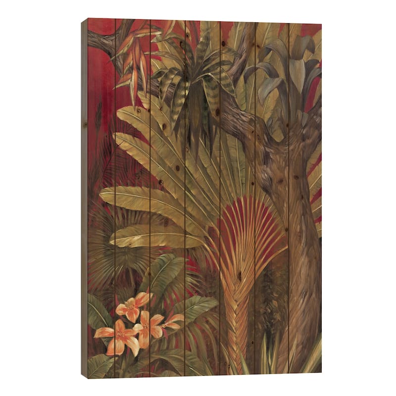 Bali Garden II Print On Wood by Rodolfo Jimenez - Multi-Color - 40x26x1.5