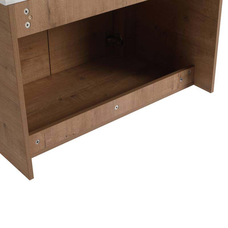 30'' Wall-Mounted Bathroom Vanity & 2-Soft-Close Door, KD-Packing, Plywood (Vanity Only, Excluding Sink)