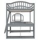 preview thumbnail 7 of 22, Tri-fold Mirror Loft Bed with U-shaped Desk,Storage Cabinets