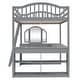 preview thumbnail 12 of 52, Wooden Full Loft Bed with U-shaped Desk,Storage Compartments and Tri-fold Mirror