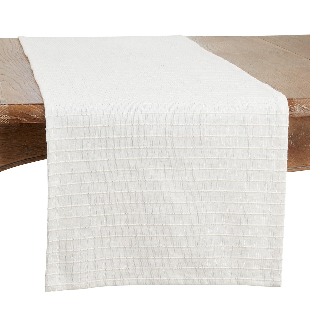 Cotton Table Runner With Shimmer Stripe Design - 16"x72"