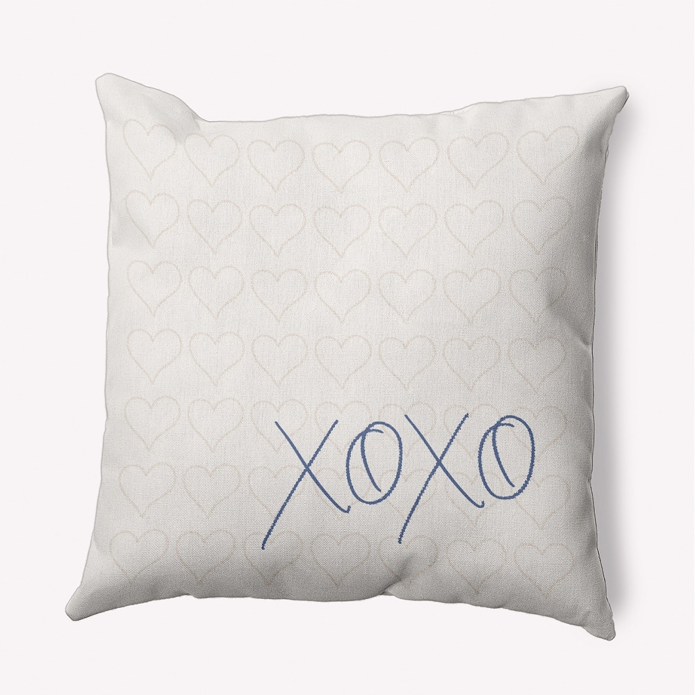 XOXO with Hearts Valentine's Day Decorative Indoor Pillow