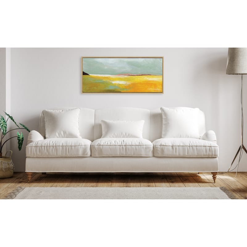 Kate and Laurel Sylvie Golden Root Lake Canvas by Nikita Jariwala