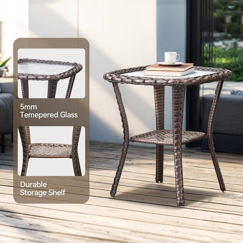 Outdoor Swivel Glider Rattan Chair Set