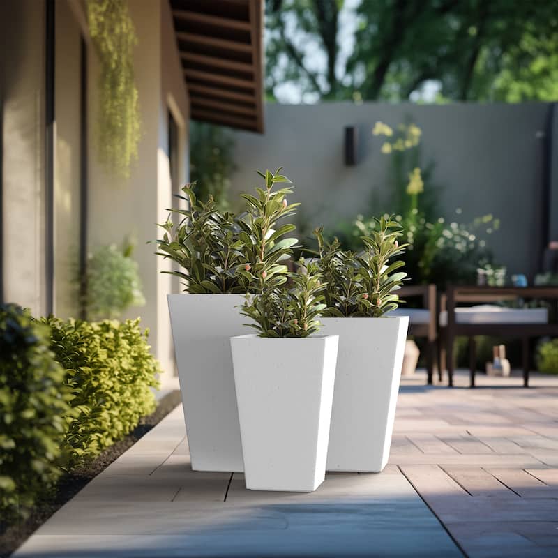 Tall Concrete Rectangle Plant Boxes / Large Indoor and Outdoor Flower Planters