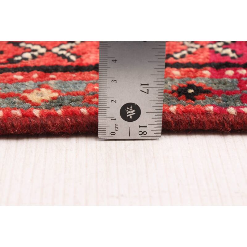 ECARPETGALLERY Hand-knotted Andelz Red Wool Rug - 3'5 x 9'11