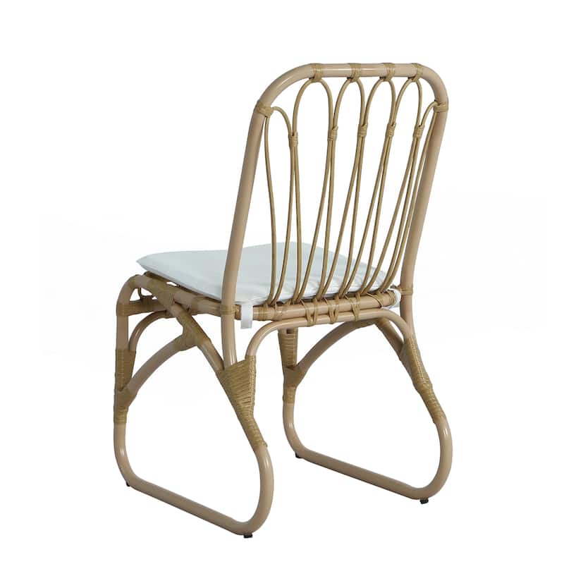 Outdoor PE Wicker Dining Chairs Set of 2