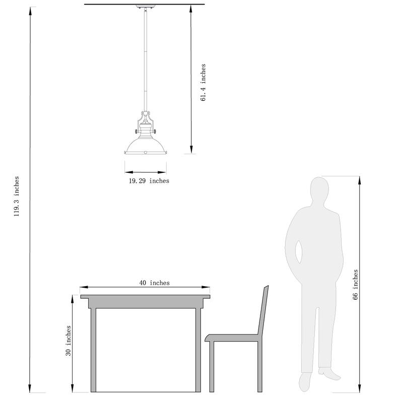 1-Light 13" Modern Industrial Single Dome Pendant Light
