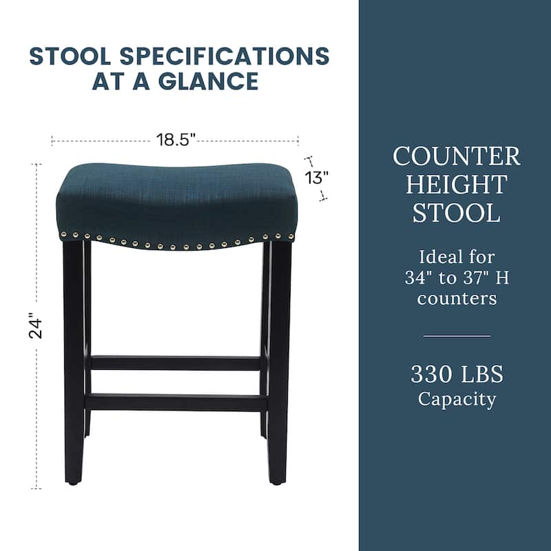 Jameson Upholstered Polyester Black 24 Inch Counter Stool
