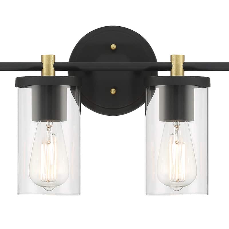 Modern Farmhouse 4-Light Glass Bathroom Vanity Lights Rustic Metal Wall Sconces - 30 inches