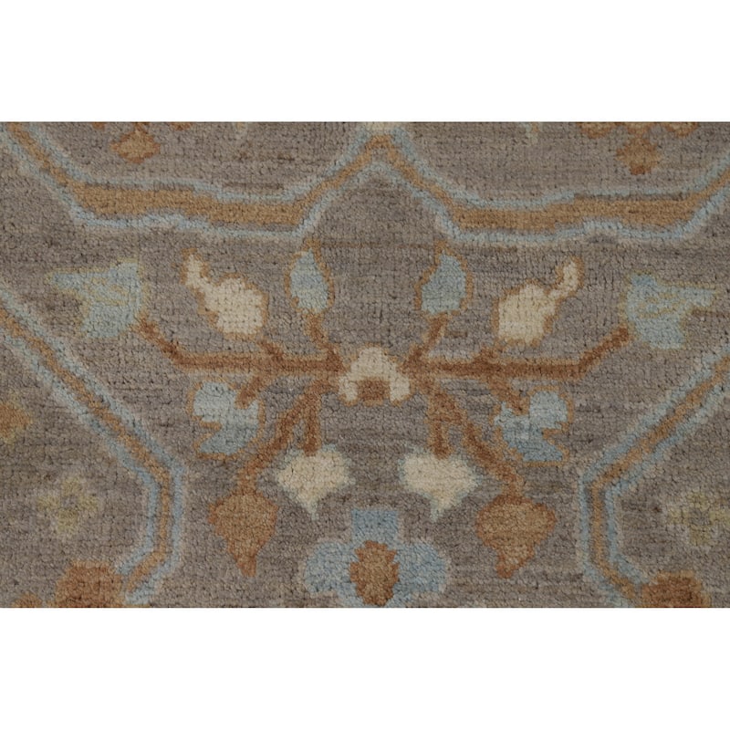 Hand Knotted Oriental 100% Wool Carpet Transitional All-Over Greys & Charcoal Oushak Area Rug - 11' 8'' X 8' 2''