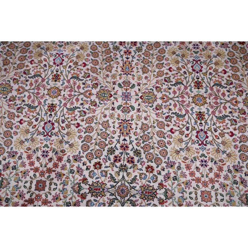Turkish Tabriz Traditional Rug Machine Made Silk & Polyester Carpet - 5'1" x 7'5"