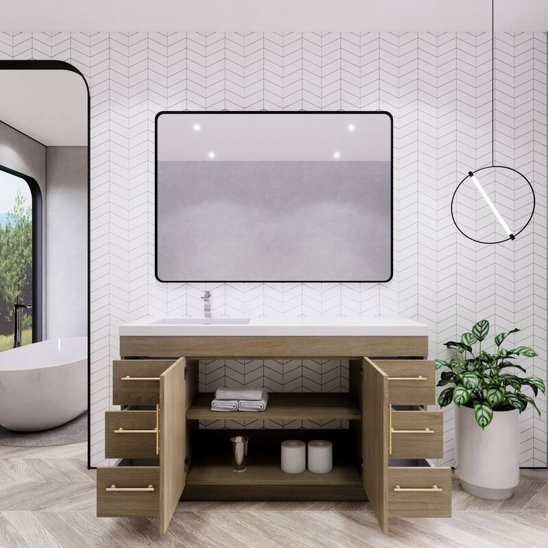 Eliza 60'' Freestanding Vanity with Single Sink on the Left