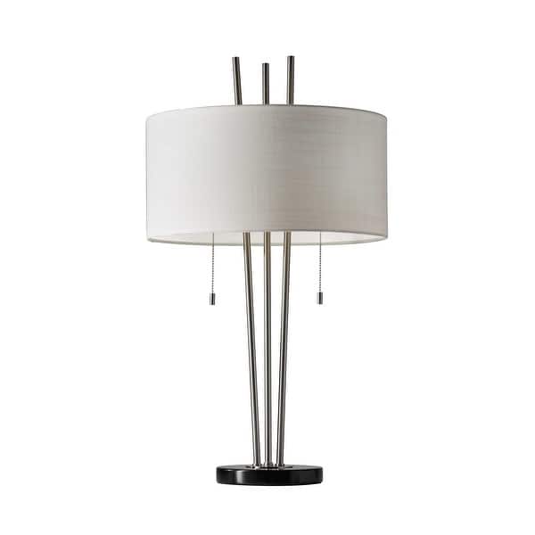 Stylish Triple Pole Brushed Steel Metal Table Lamp Stylish Triple Pole Brushed Steel Metal Table Lamp
