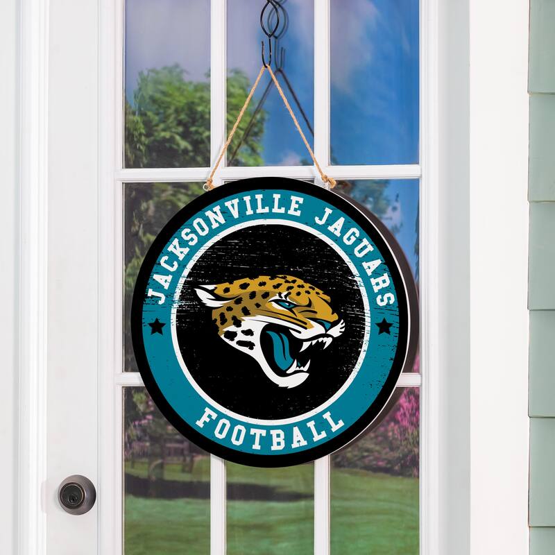 Jacksonville Jaguars Wooden Door Decor Wall Sign - Multi-Color