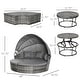 preview thumbnail 3 of 7, Outsunny 5 Pieces Patio PE Wicker Lounge Set, Outdoor Rattan Garden Conversation Furniture Set, Round Sofa Bed