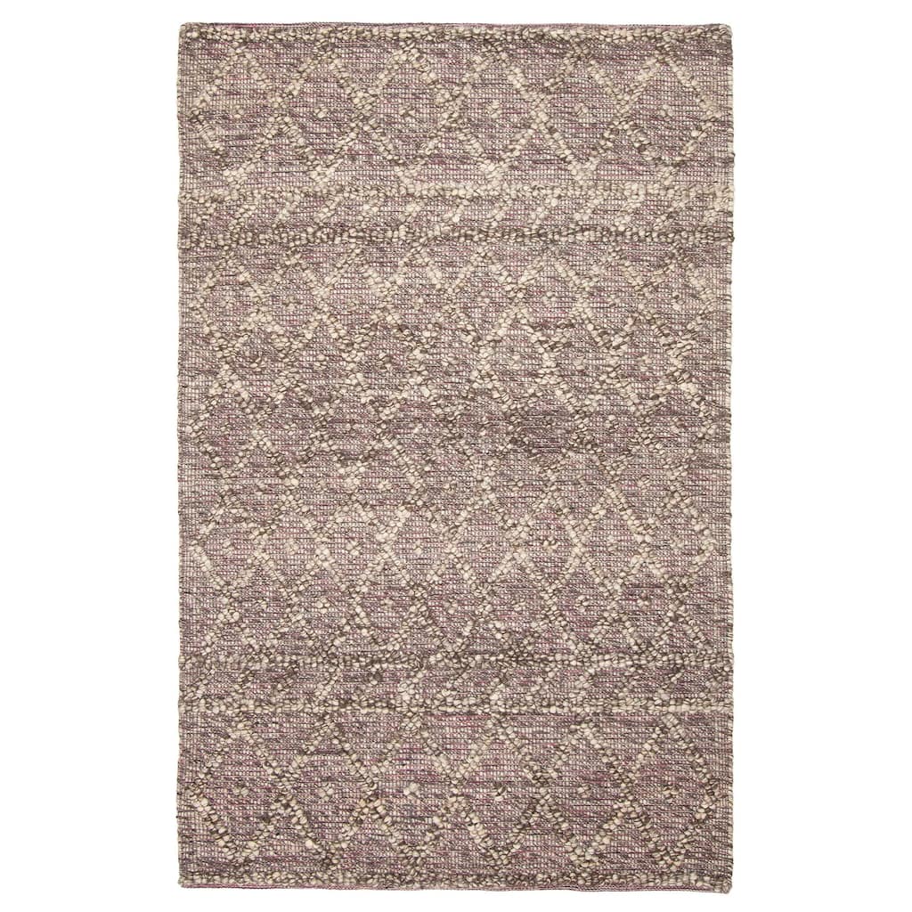 ECARPETGALLERY Braid weave Sienna Brown Wool Rug - 5'0 x 7'10