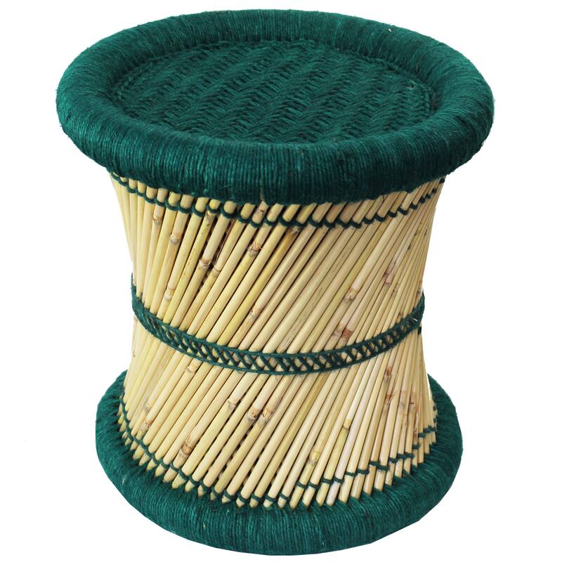 Natural Geo Moray Decorative Handwoven Jute Accent Stool