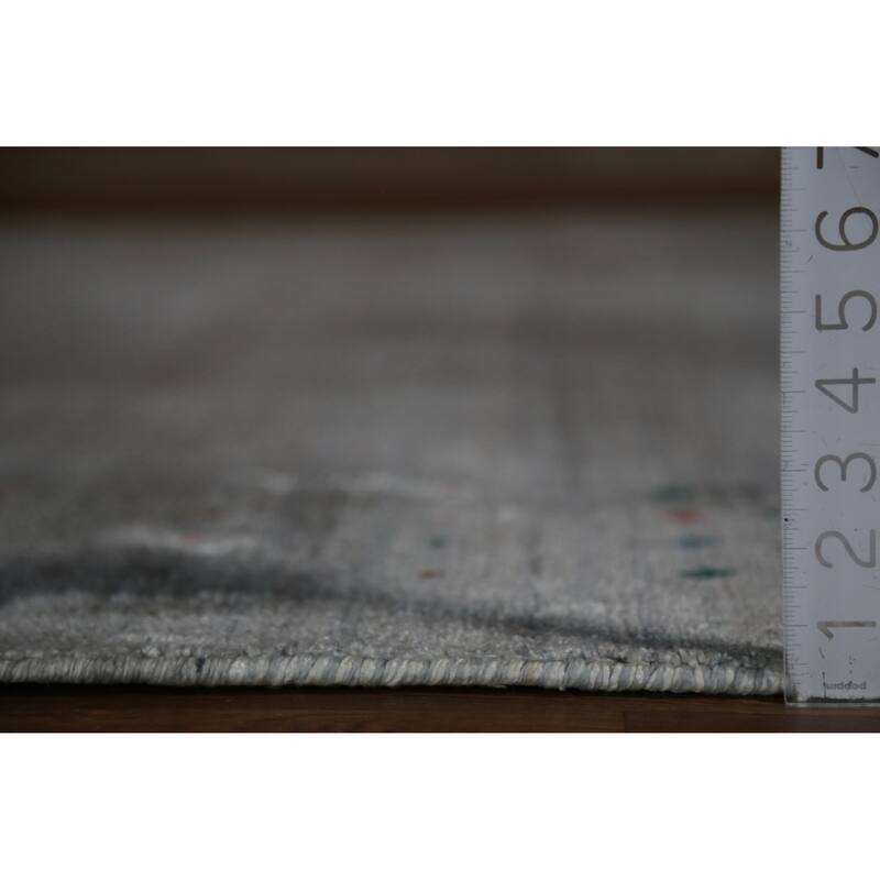 Hand Knotted Oriental 100% Wool Carpet Tribal Tribal Greys & Charcoal Gabbeh Area Rug - 12' 4'' X 9' 1''