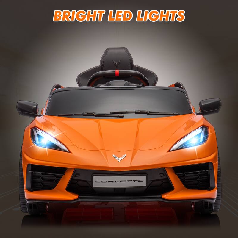 12V Kids Ride on Car, Licensed Corvette Battery Powered Car, Toddler Electric Sports Car Toy