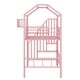 preview thumbnail 12 of 27, Twin Metal Loft Bed with Roof Design and Storage Box, Fun House Design, Sturdy Metal Frame, Full Guardrails for Safety, Pink
