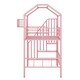 preview thumbnail 12 of 27, Twin Metal Loft Bed with Roof and Storage Box, Pink