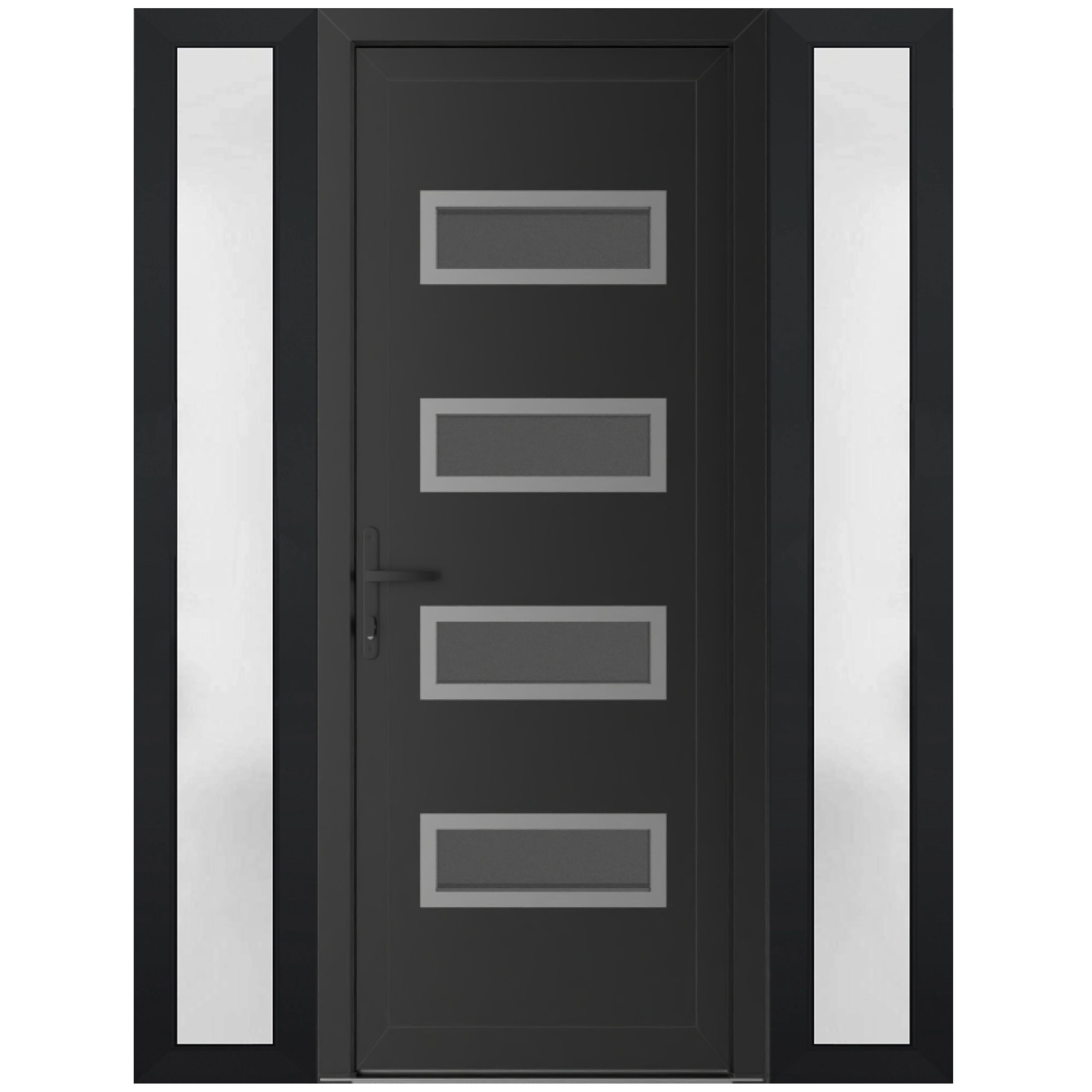 VDOMDOORS Manux 8113 Matte Black uPVC Exterior Door