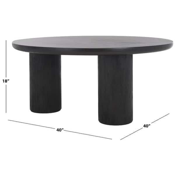 dimension image slide 0 of 4, SAFAVIEH Home Mork 3-Leg Round Top Coffee Table - 40" W x 40" D x 18" H