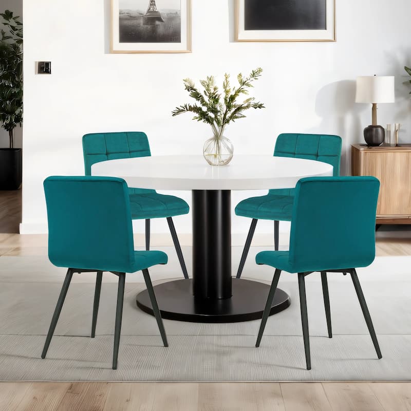 Modern 17” Wide Tufts Upholstered Dining Side Chairs with Metal Legs - 22.25L×18.71W×32.09H