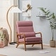 preview thumbnail 9 of 105, High Back Solid Wood Armrest Backrest Leisure Chair Accent Chair Pink-Linen