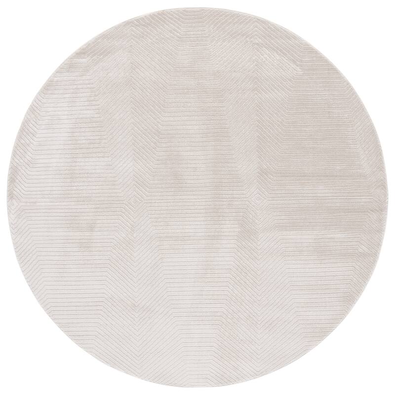 SAFAVIEH Carter Hokuto Modern & Contemporary Rug - 6'7" Round - Ivory/Taupe