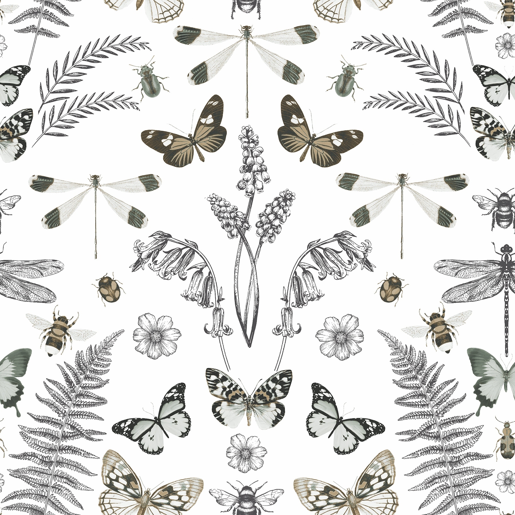RoomMates Hidden Treasures White Peel and Stick Wallpaper