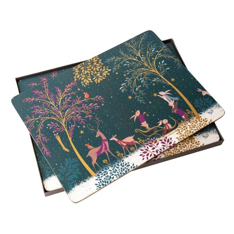 Pimpernel Set of 4 Sara Miller Woodland Tales Placemats - 12 x 9 inches