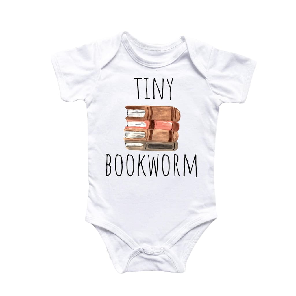 Bookworm Reader Books - Baby Boy Girl Clothes Infant Bodysuit Funny Cute Newborn