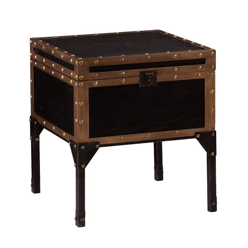 23" Black Manufactured Wood And Iron Square End Table - 20.75x20.75x22.75