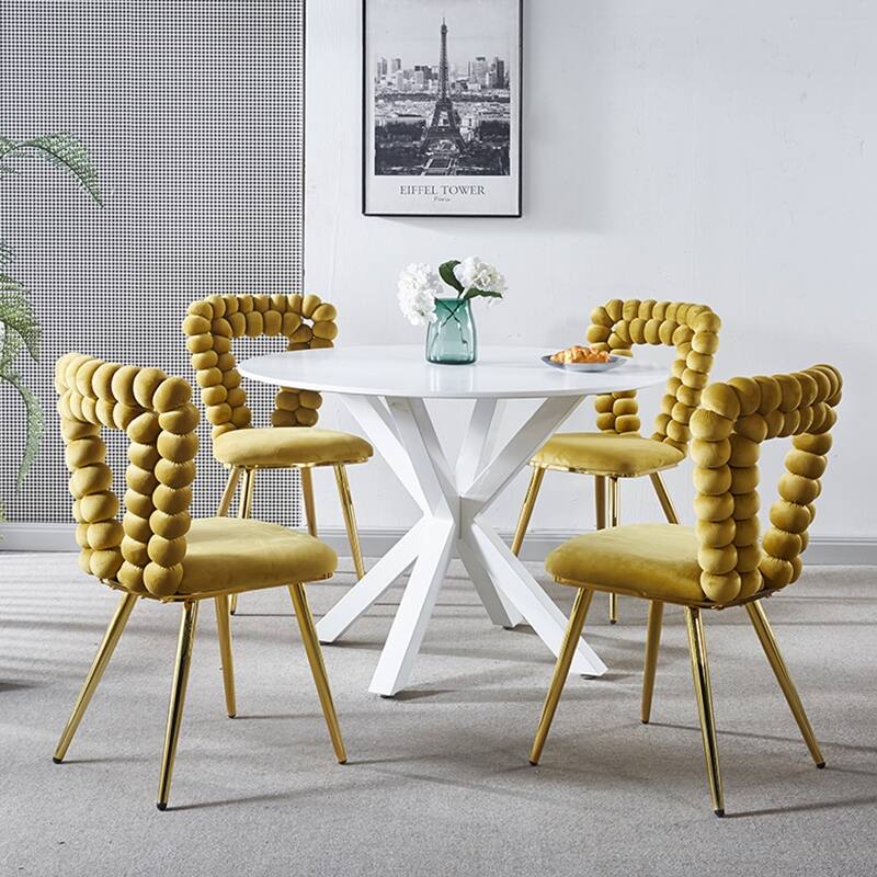 Luxury Minimalist Dining Chairs Set of 2 w/ Comfortable Backrest & Soft Cushions for Dining Room Living Room Cafe