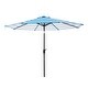 preview thumbnail 5 of 21, Pure Garden 9ft Striped Patio Umbrella with Push Button Tilt for Outdoor Furniture, Deck, Backyard, or Pool Blue/White