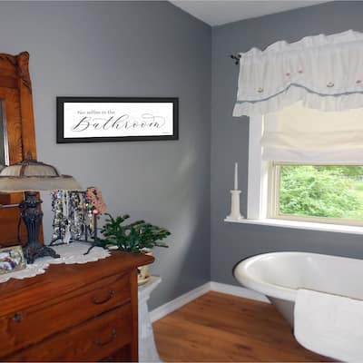 TrendyDecor4U Contemporary "No Selfies in the Bathroom" Framed Print Wall Art by Lori Deiter
