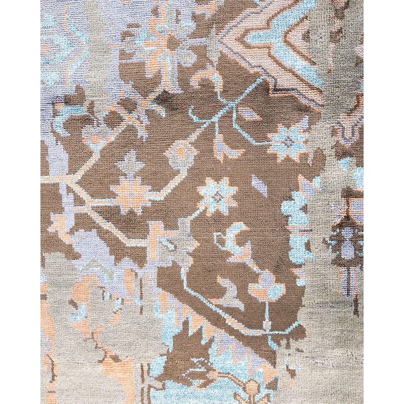Ikat One-of-a-Kind Hand-Knotted Area Rug - Gray, 8' 1" x 10' 2" - 8' 1" x 10' 2"