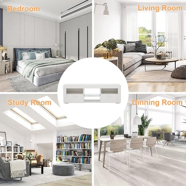 Modern LED TV Stand Media Console with LED lights, High Glossy - 51L*14W*16Hinch